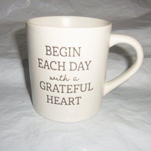 Begin Each Day with a Grateful Heart 16oz White Coffee Mug Threshold Stoneware